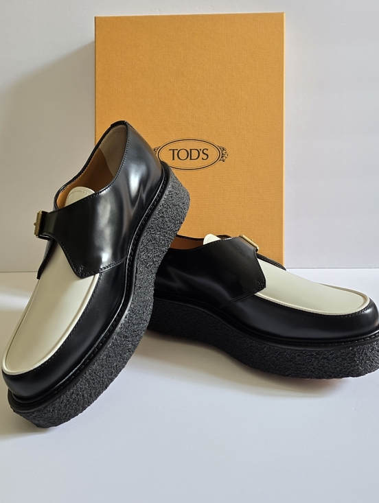 Tod's Shoes - TOD'S Leather Loafer Shoes Size 39.5 Black White